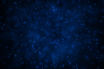 Flowing and glowing particles with dark background, 3d rendering
