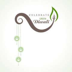 Greeting for celebrate green diwali concept