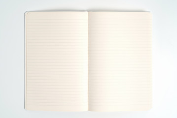 white notebook on white background with clipping path