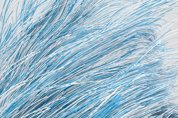 Flowing particles lines with white background, 3d rendering