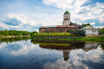 Vyborg castle in Russia on summer day