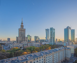 Obraz premium Warszawa widok na centrum miasta