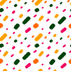 hand drawn colorful confetti on white background simple abstract seamless vector pattern illustration