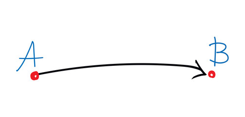 Line from point A to point B. Vector drawing © Marina