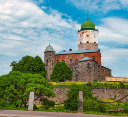 Vyborg castle in Russia on summer day