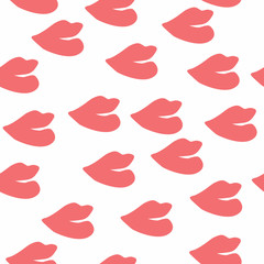 Abstract contemporary seamless pattern. Hand drawn or doodle lips. Colorful vector illustration in trendy style for print, poster, banner, card, flyer, cover.