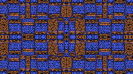 Colorful African fabric, orange and blue colors