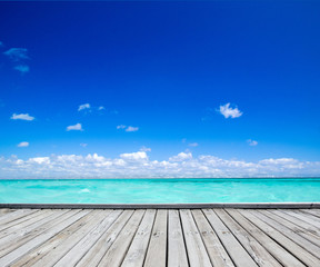 tropical sea under the blue sky. Sea landscape.