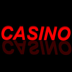 Fototapeta na wymiar The word Casino, on a transparent background. The new, best design of the luck banner, for gambling, casino, poker, slot, roulette or bone.