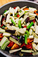 Cooking a Traditional Turkish Food eggplant