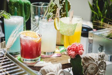 Beautifully served drinks for celebration banquet