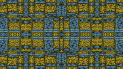 Colorful African fabric, yellow and blue colors