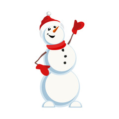 Cute snowman hand drawn vector icon