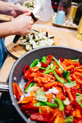 Cooking a Traditional Turkish Food eggplant