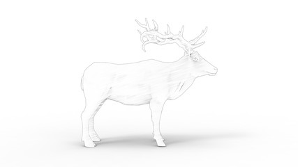 3d rendering of a male deer isolated in white background