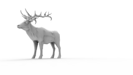 3d rendering of a male deer isolated in white background