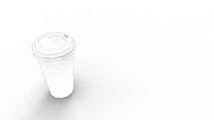 3d rendering of a coffee cup isolated in white background