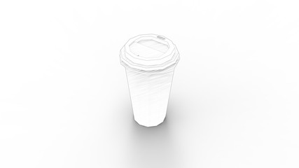 3d rendering of a coffee cup isolated in white background