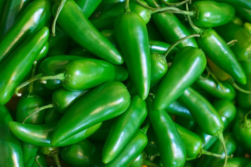 Fresh green pepper, closeup background