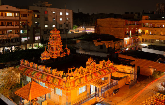 shiva temple bangalore with long exposure
