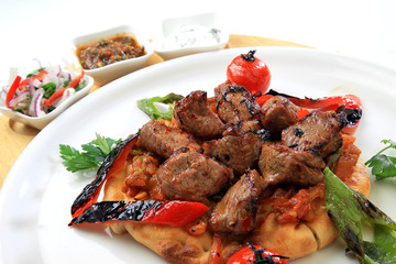 turkish kebab white background