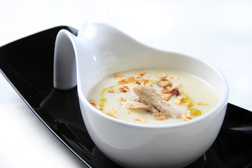 chicken soup white background