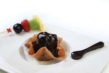 profiterole white background dessert