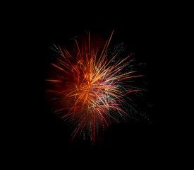 Fireworks Isolated in Night Sky