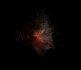 Fireworks Isolated in Night Sky