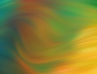 Creative background with abstract acrylic painted waves. Beautiful marble texture. Orange and green colors.