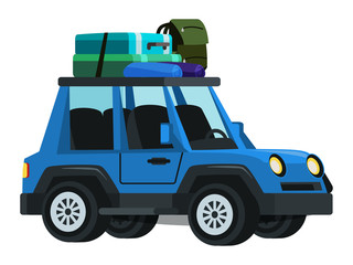 Sport utility vehicle flat vector illustration