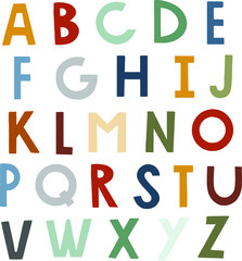 Hand drawn alpabet. Vector illustration