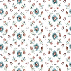Watercolor winter seamless pattern.
