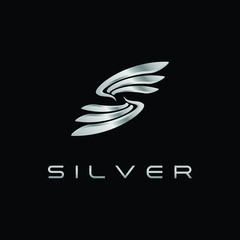 Modern S Letter Silver logo for technology fashion business all company with modern high end look