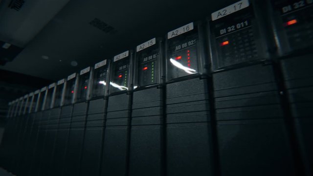 PLC Programmable logic controller box. Steadicam shot