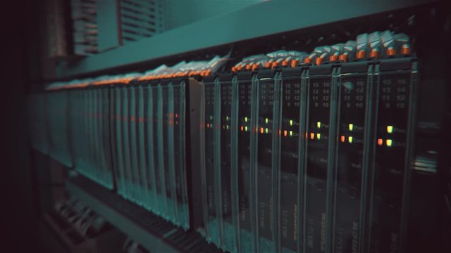 PLC Programmable logic controller box. Steadicam shot