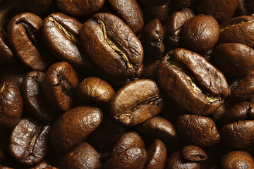 roasted coffee beans close-up macro, coffee background, coffee mood, high resolution