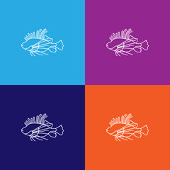 striped lionfish.Element of popular sea animals icon. Premium quality graphic design. Signs, symbols collection icon for websites, web design