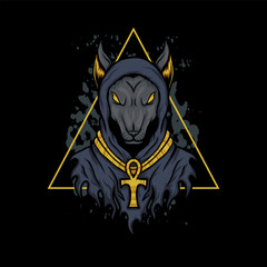 Anubis Dog vector illustration