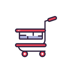 shopping cart on white background
