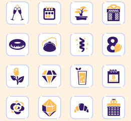 8 March icons set