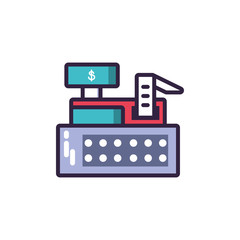 cash register in white background