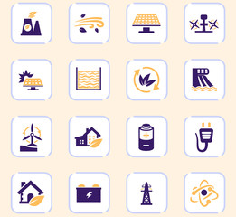 Alternative energy icons set
