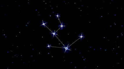 Obraz na płótnie Canvas constellation of the zodiac Taurus, stars on a black background, starry sky