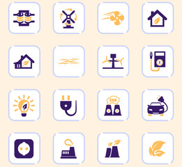 Alternative energy icons set