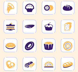 Bakery products icons set