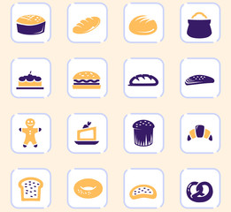 Bakery products icons set