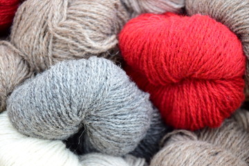 Wolle, Wollknäuel, Hintergrund und Textur