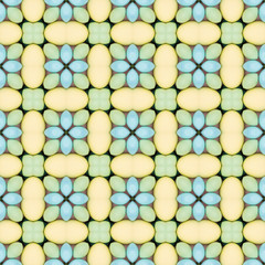 Pale flower mosaic detailed seamless textured pattern background