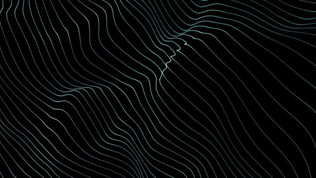 Abstract 4k. Motion graphic. Dynamic backdrop. Blue color. Wavy lines animated background. Futuristic neon waves. 3840x2160p